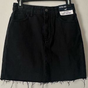 NWT hollister black denim skirt